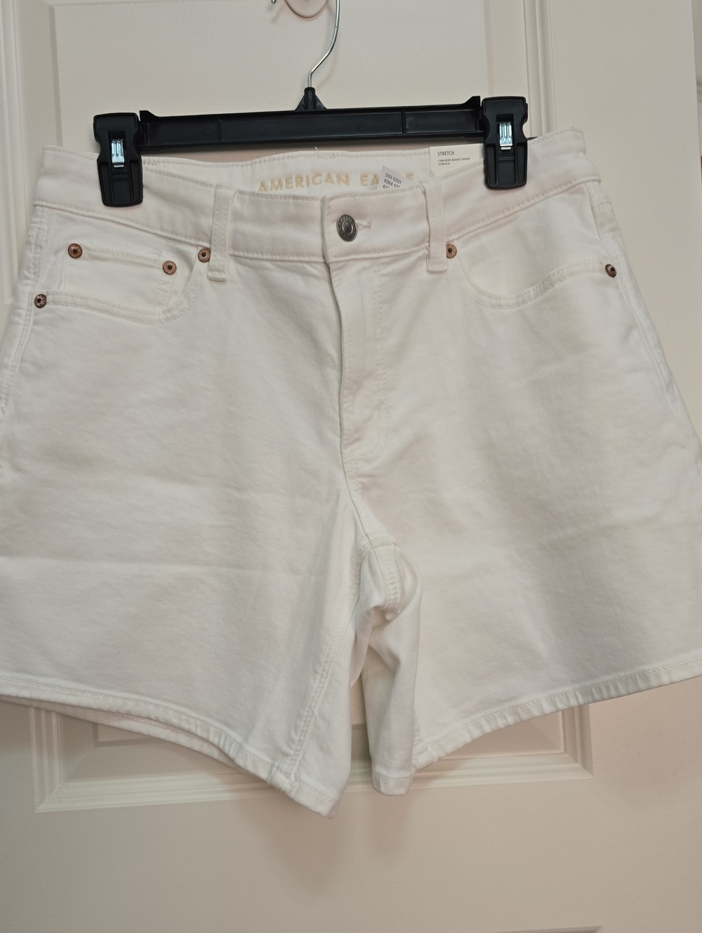 American Eagle Outfitters White High-Waist Denim Shorts